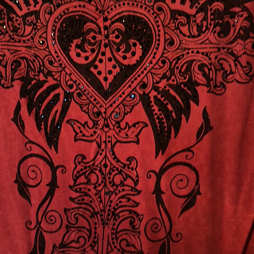 Affliction tee red with black stones - Picture 8 of 10